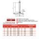 Pied articulé oscillant embase diam 85 et tige acier M16 long. 100 charge max 15 000 N