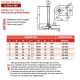 Pied articulé oscillant fixable embase 110x151 et tige acier M16 long. 150 charge max 25 000 N