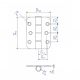 Charnière fixation sur plat 80 x 60 mm, axe Ø 10 (capacité/porte 50 kg) 